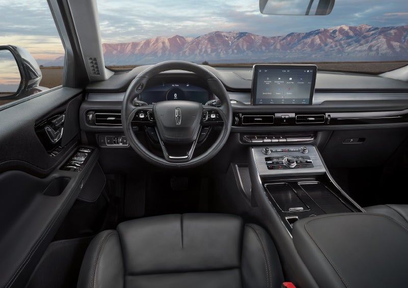 The interior of a Lincoln Aviator® SUV is shown | Empire Lincoln of Huntington in Huntington NY