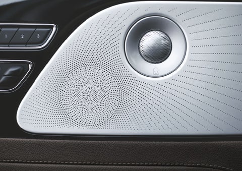 Two speakers of the available audio system are shown in a 2024 Lincoln Aviator® SUV | Empire Lincoln of Huntington in Huntington NY